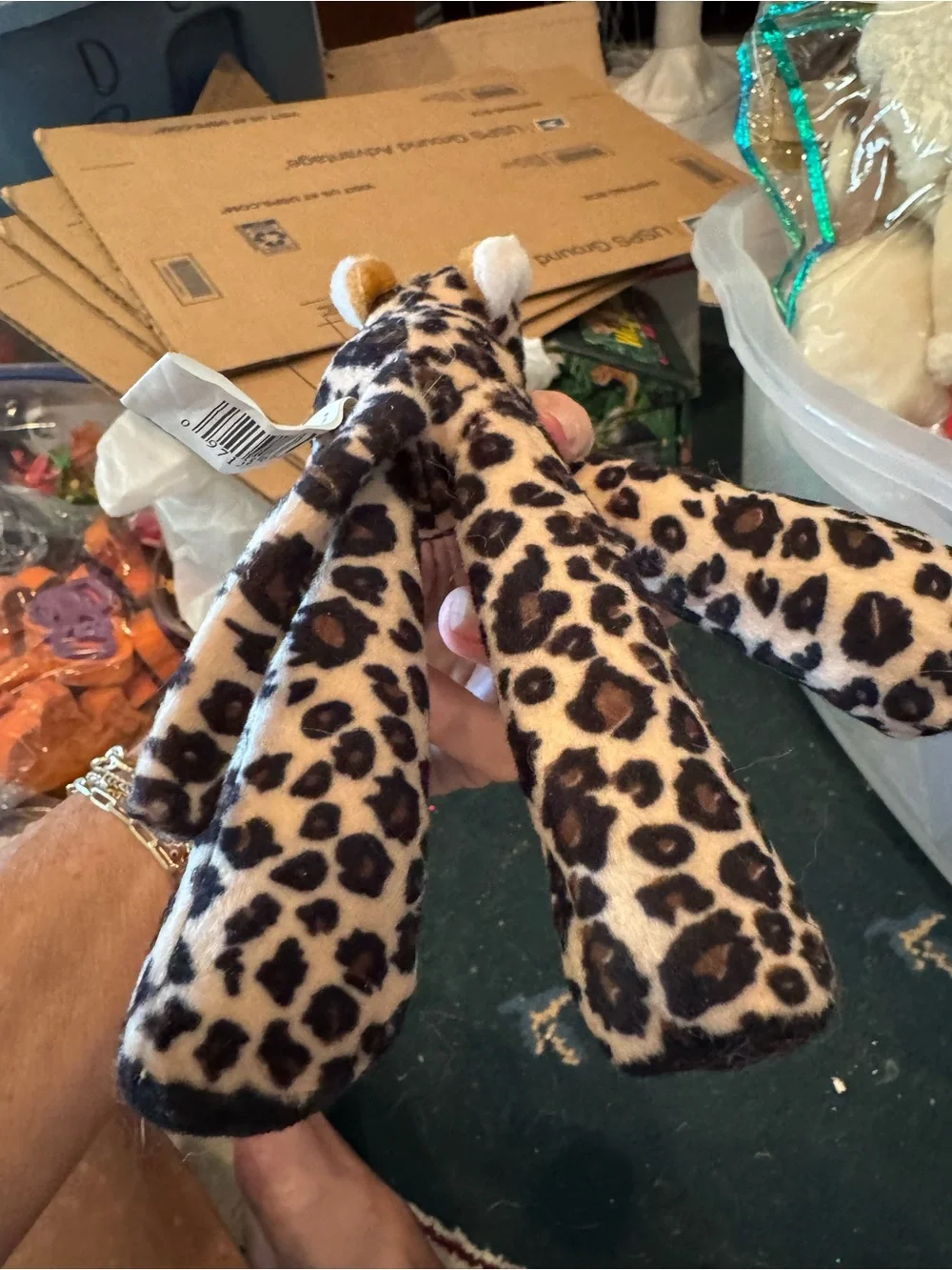 Plush Leopard Print Kids - Brown/White stuffed animal